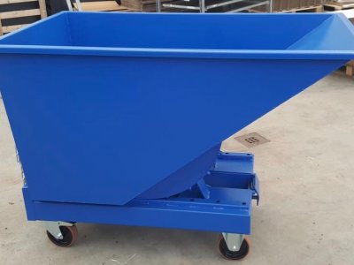 kantelbak, kiepcontainer, metaal (diverse maten) RAL5005 (Blauw) - Foto 3